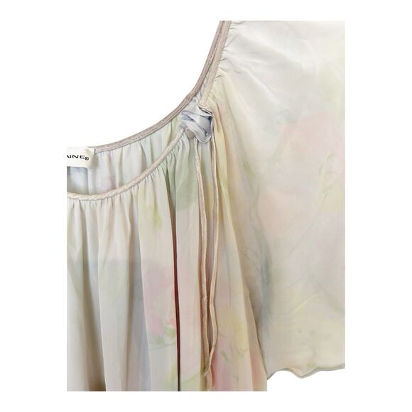 Miss Elaine Silk Essence Line Pastel Floral Silky Long Nightgown Sz ? - Picture 5 of 6